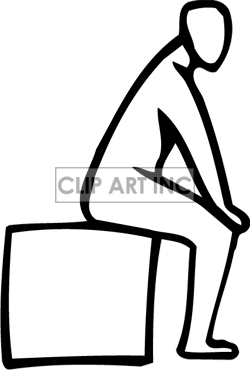 Black And White Image Of A Person Tired Sitting On A Large Box