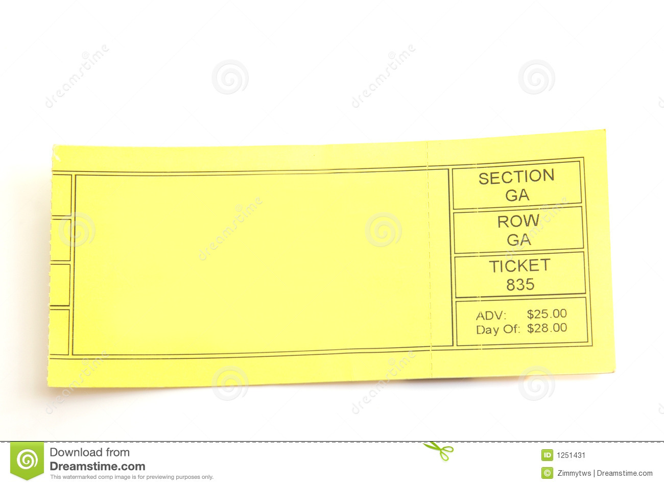 Concert ticket template free