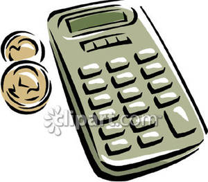 Calculator And Money   Royalty Free Clipart Picture