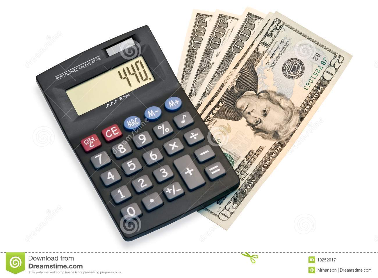 Calculator And Money Royalty Free Stock Photography   Image  19252017