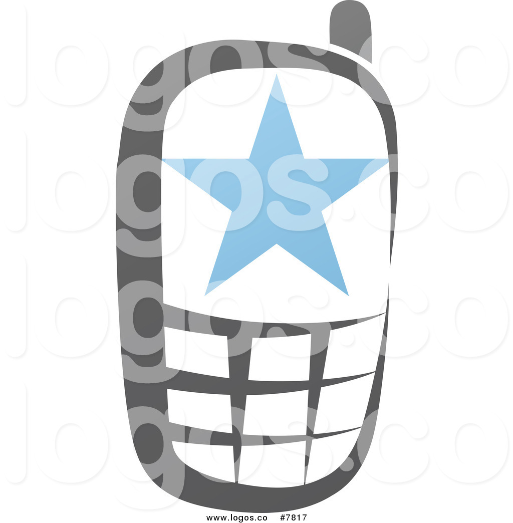 Clip Art Vector Logo Of A Blue And Black Touch Screen Smart Cell Phone