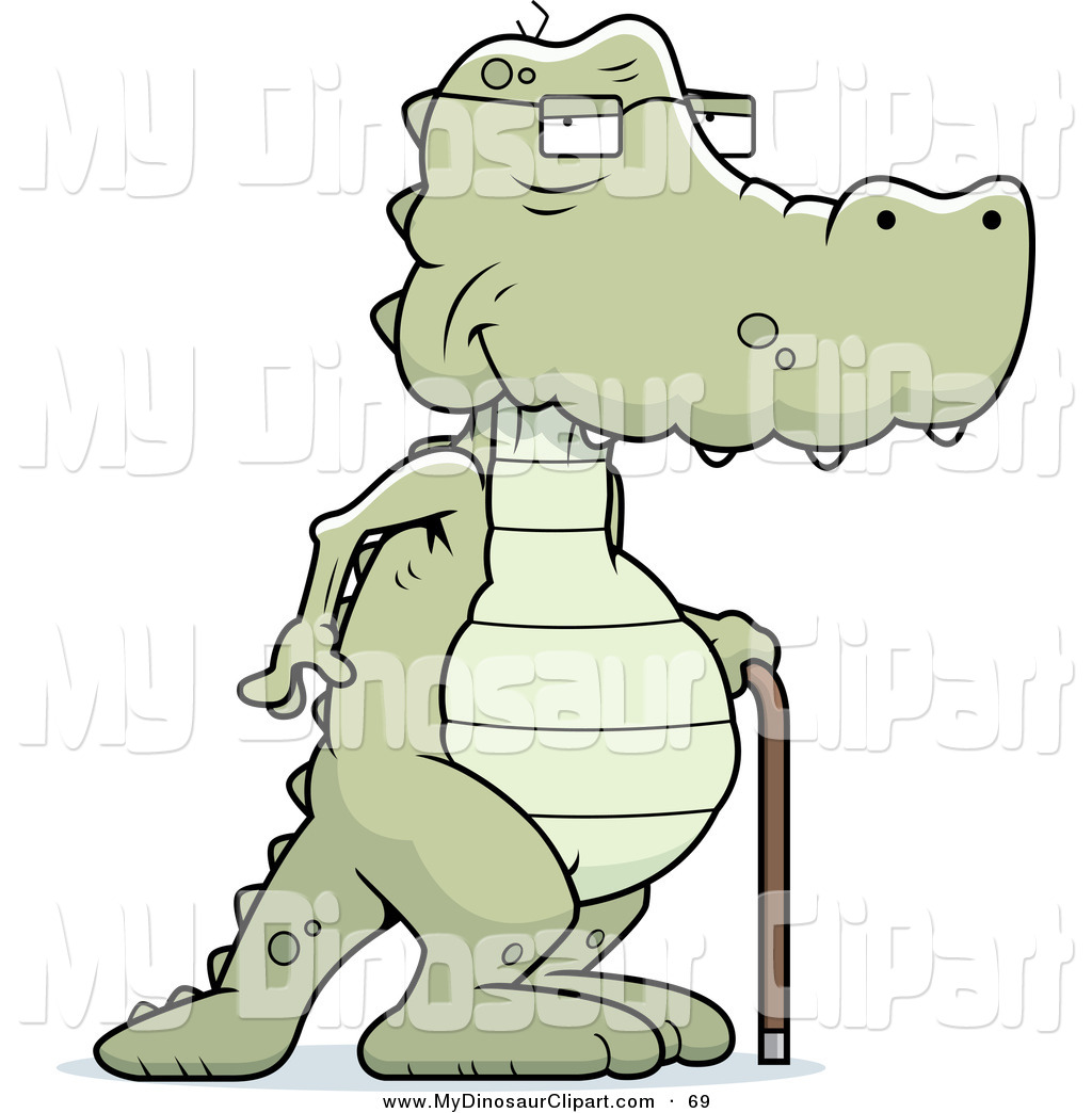 Clipart Of An Elderly Alligator Using A Cane By Cory Thoman    69