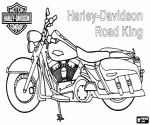 Coloriage Harley Davidson Road King  Harley