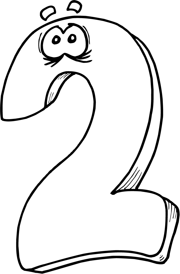 Coloring Sheets Of Coloring Pages Of Number 2 With Eyes For