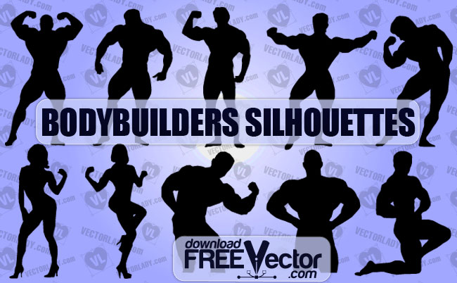 Download Free Vector   Blog Archive   Silhouettes Bodybuilders