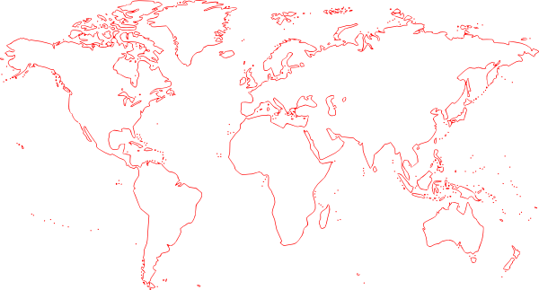 Empty Map World Red Clip Art At Clker Com   Vector Clip Art Online    