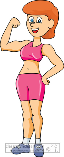 Fitness And Exercise   Bodybuilder Girl   Classroom Clipart