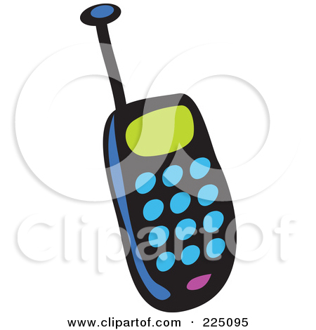 Free  Rf  Clipart Illustration Of Stick Children With Cell Phones