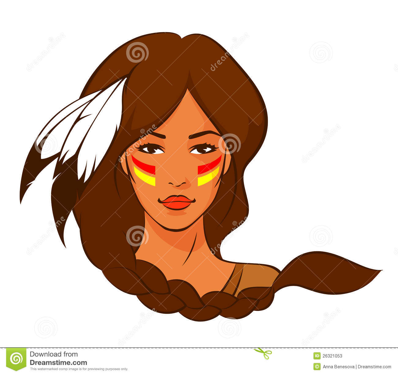 Illustration Of A Beautiful American Indian Woman  Image  26321053