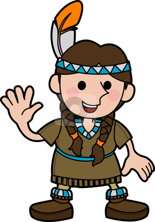 Illustration Of Girl In Native American Costume Stock Vector Clipart