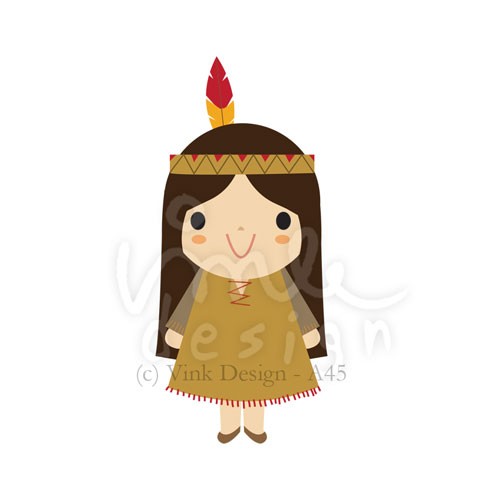 Native American Indian Girl And Boy Clip Art A64 By Lovinkday