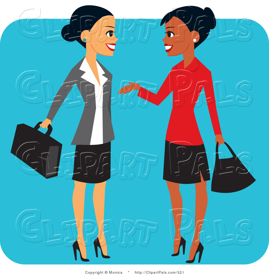 Preview  Pal Clipart Of A Pretty Hispanic And Black Business Women