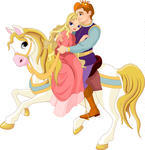 Prince And Princess On White Horse Cartoon Prince And Princess