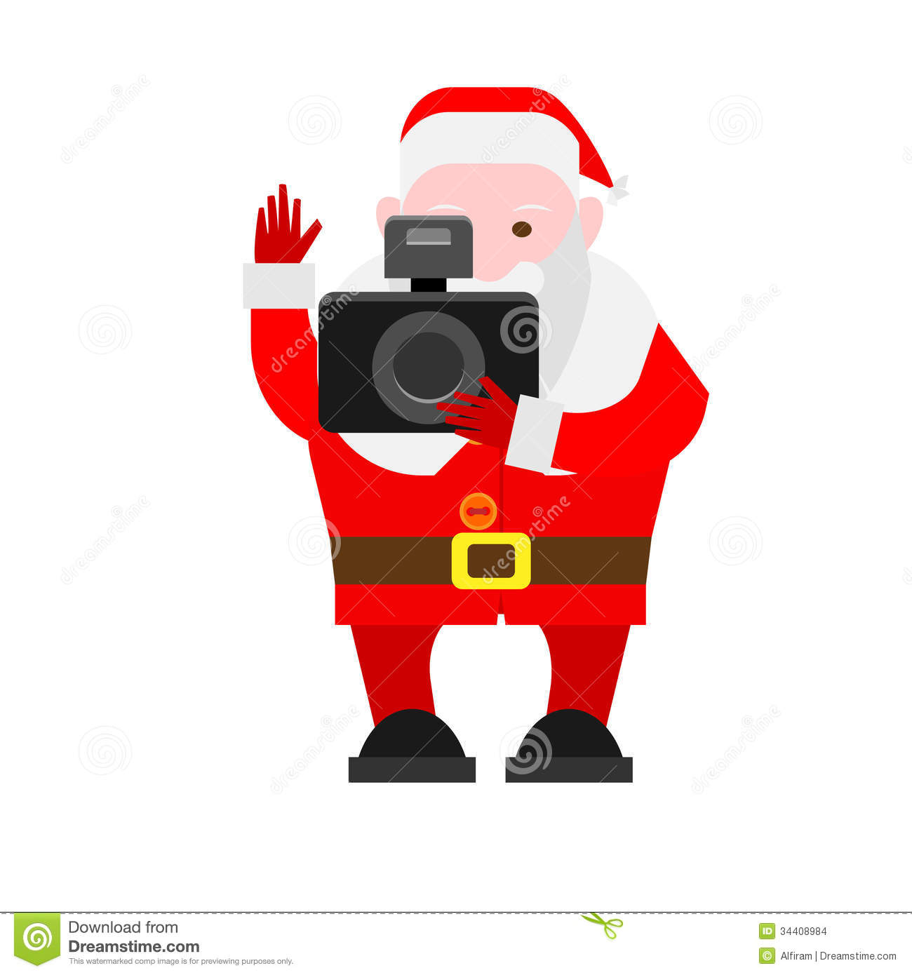 Santa Claus Hold The Camera Stock Images   Image  34408984