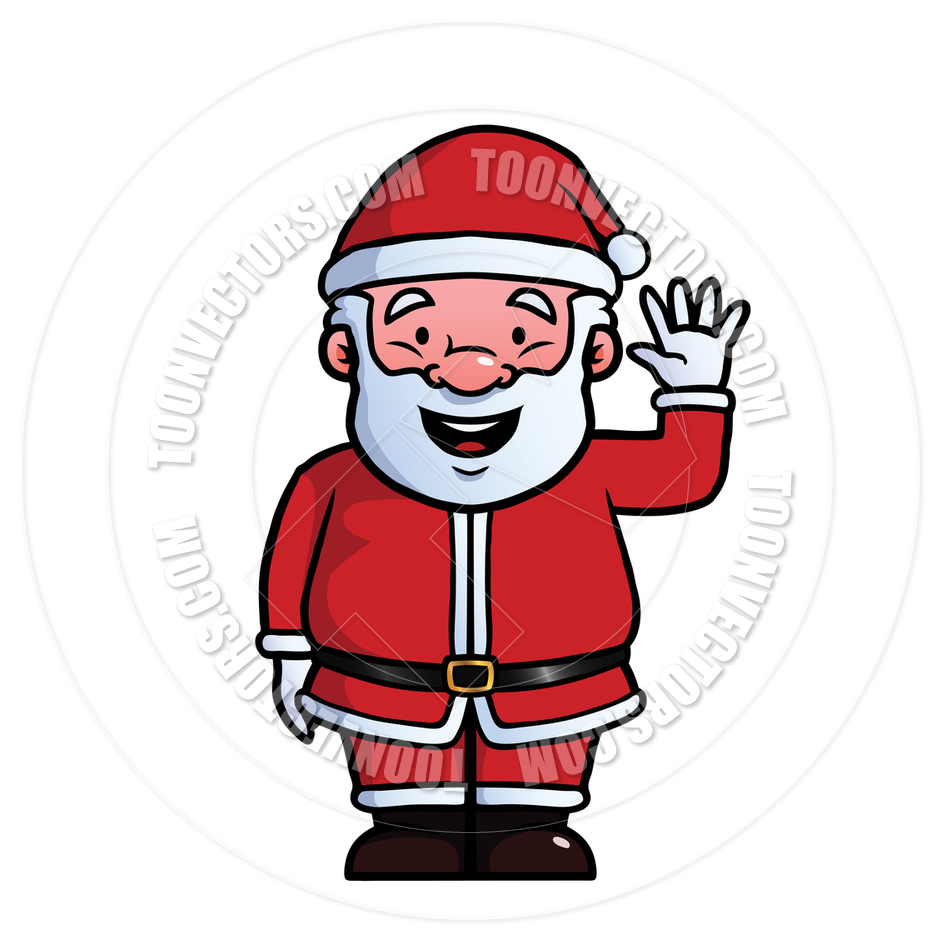 Santa Claus Waving At Camera By Colin Cramm Illustration   Animation