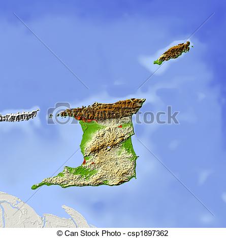Shaded Relief Map Colored According To    Csp1897362   Search Clipart    