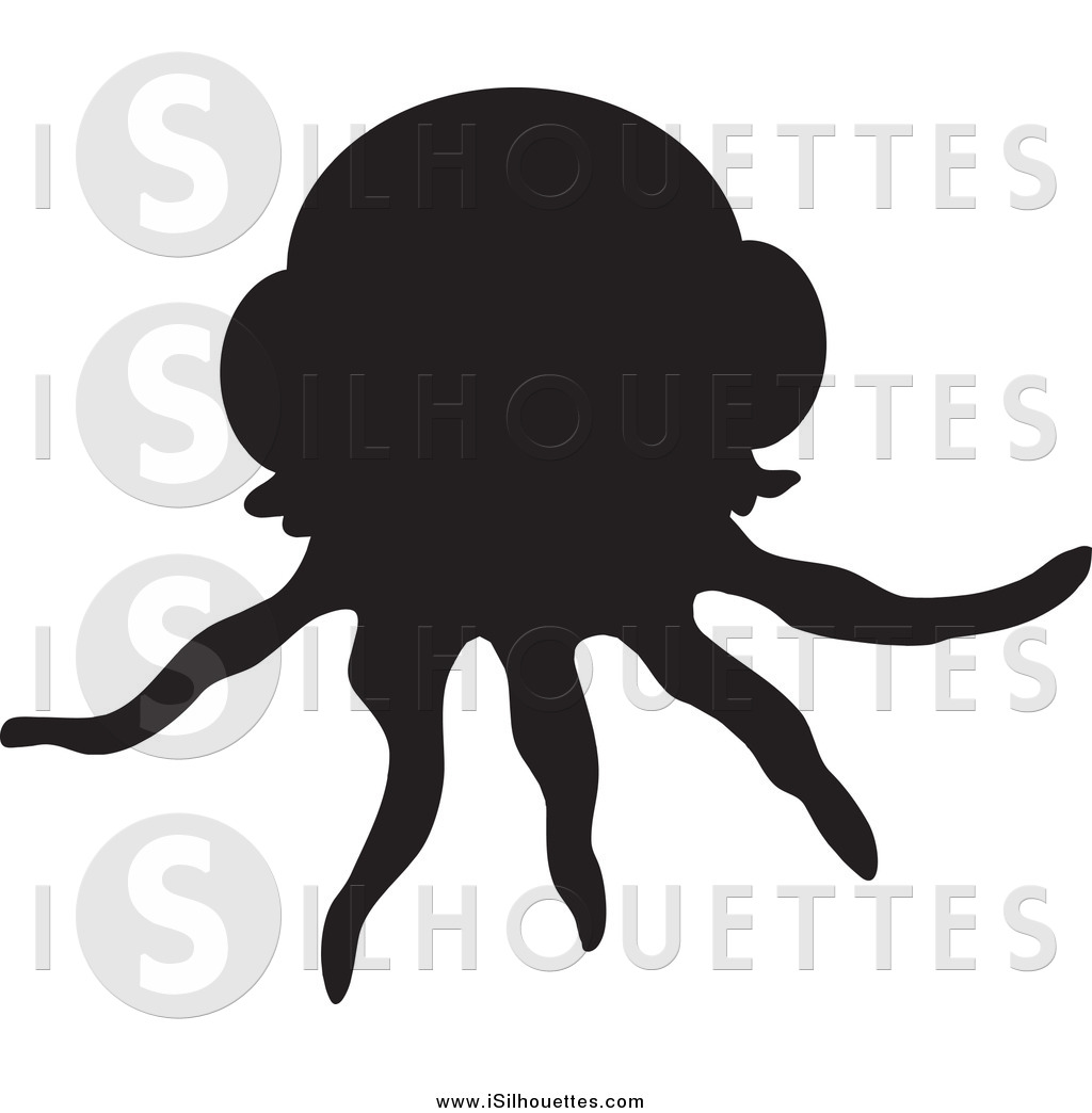 Silhouetted Jellyfish Silhouetted Octopus Black Silhouetted Whale    