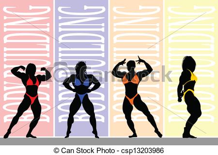 Vector Of Body Building   Female Body Builders Csp13203986   Search    