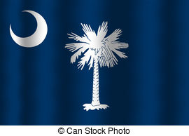 Waving South Carolina State Flag Clip Art