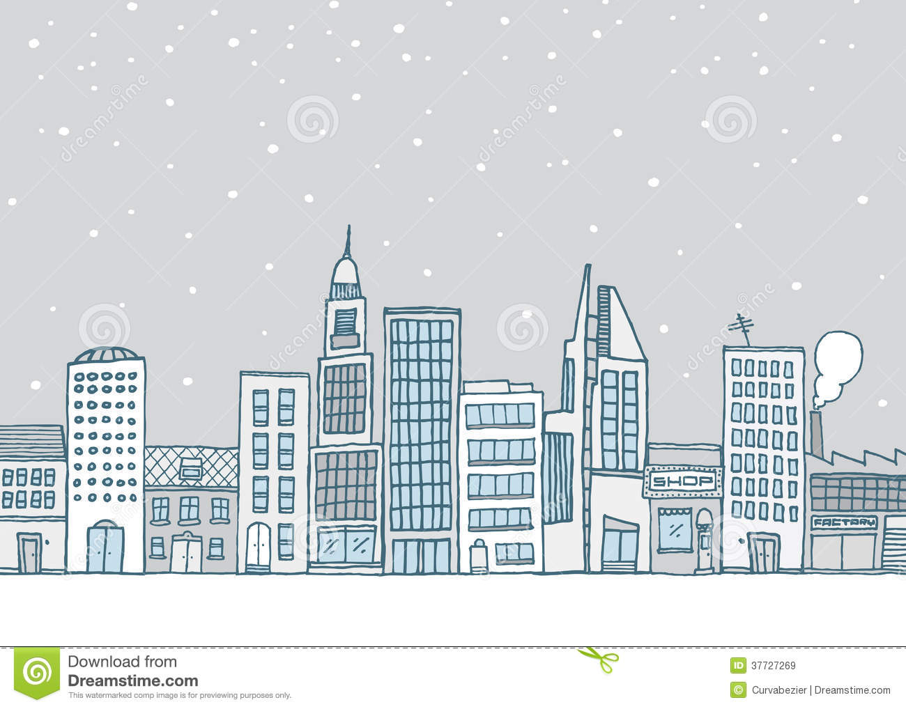 White Urban Landscape In Snowy Weather Royalty Free Stock Images    