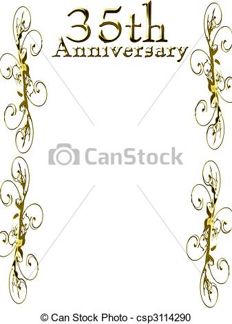 35th Anniversary On A Solid White Background