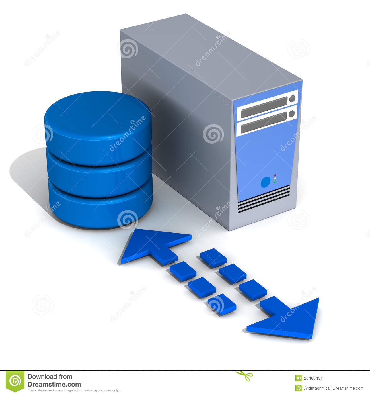 Application Or Database Server Showing Exchange Of Data On Network