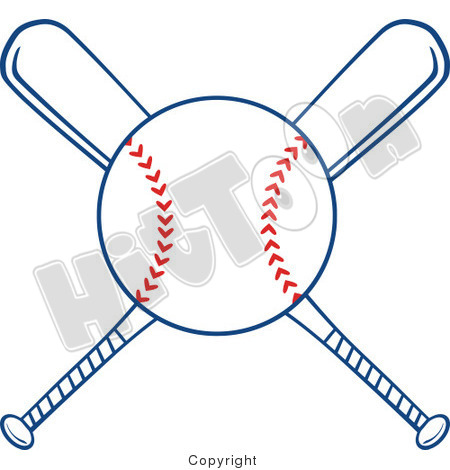 Baseball Ball And Bat Clip Art 1243835 Clipart Of Crossed Baseball