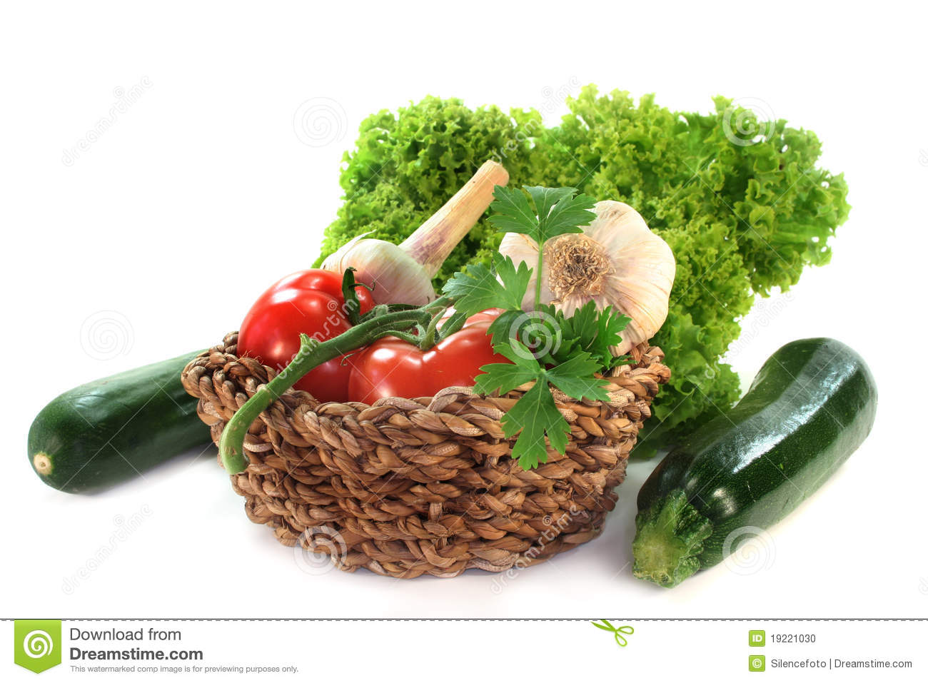 Basket Of Different Varieties Of Vegetables 