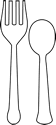 Black And White Fork And Spoon