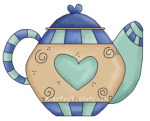 Blue Teapot Tea Party Clip Art For Boys
