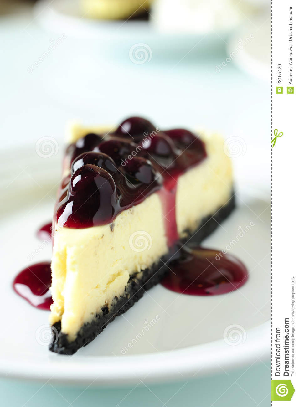Blueberry Cheesecake Slice Stock Photo   Image  23165420