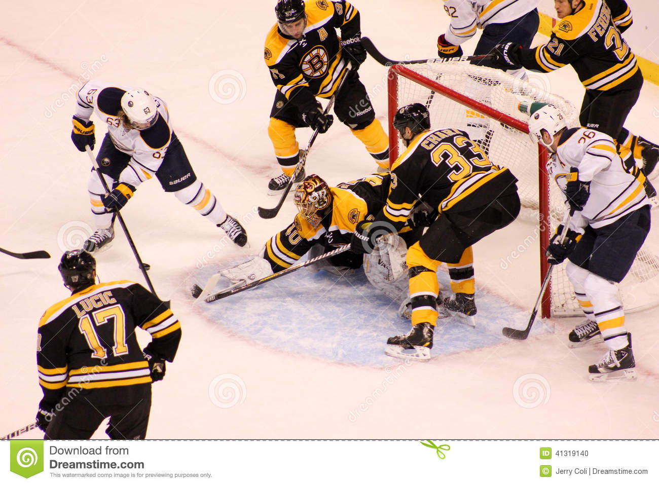 Boston Bruins Defense In Action  Editorial Image