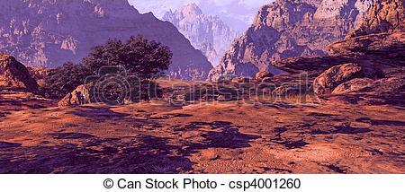 Canyon Landscape    Csp4001260   Search Clipart Illustration