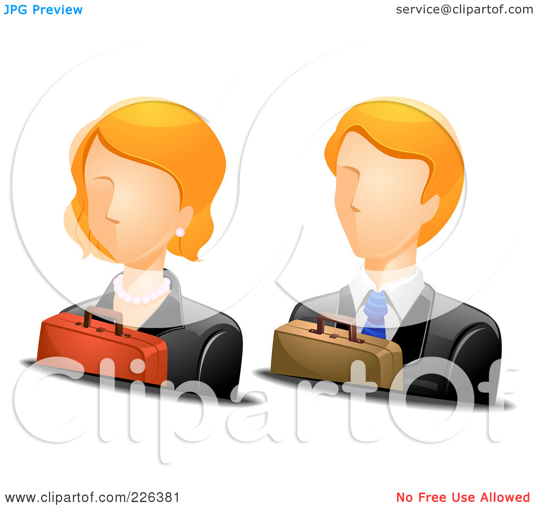 Clipart Illustration Of A Digital Collage Of Male And Female Business