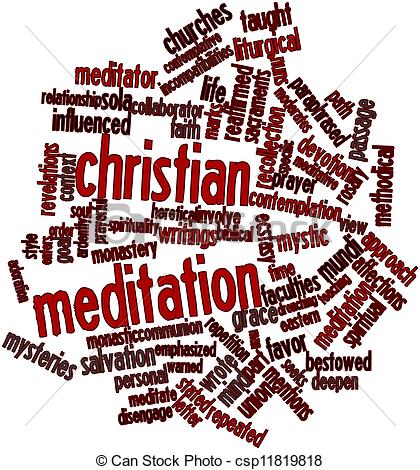 Clipart Of Word Cloud For Christian Meditation   Abstract Word Cloud