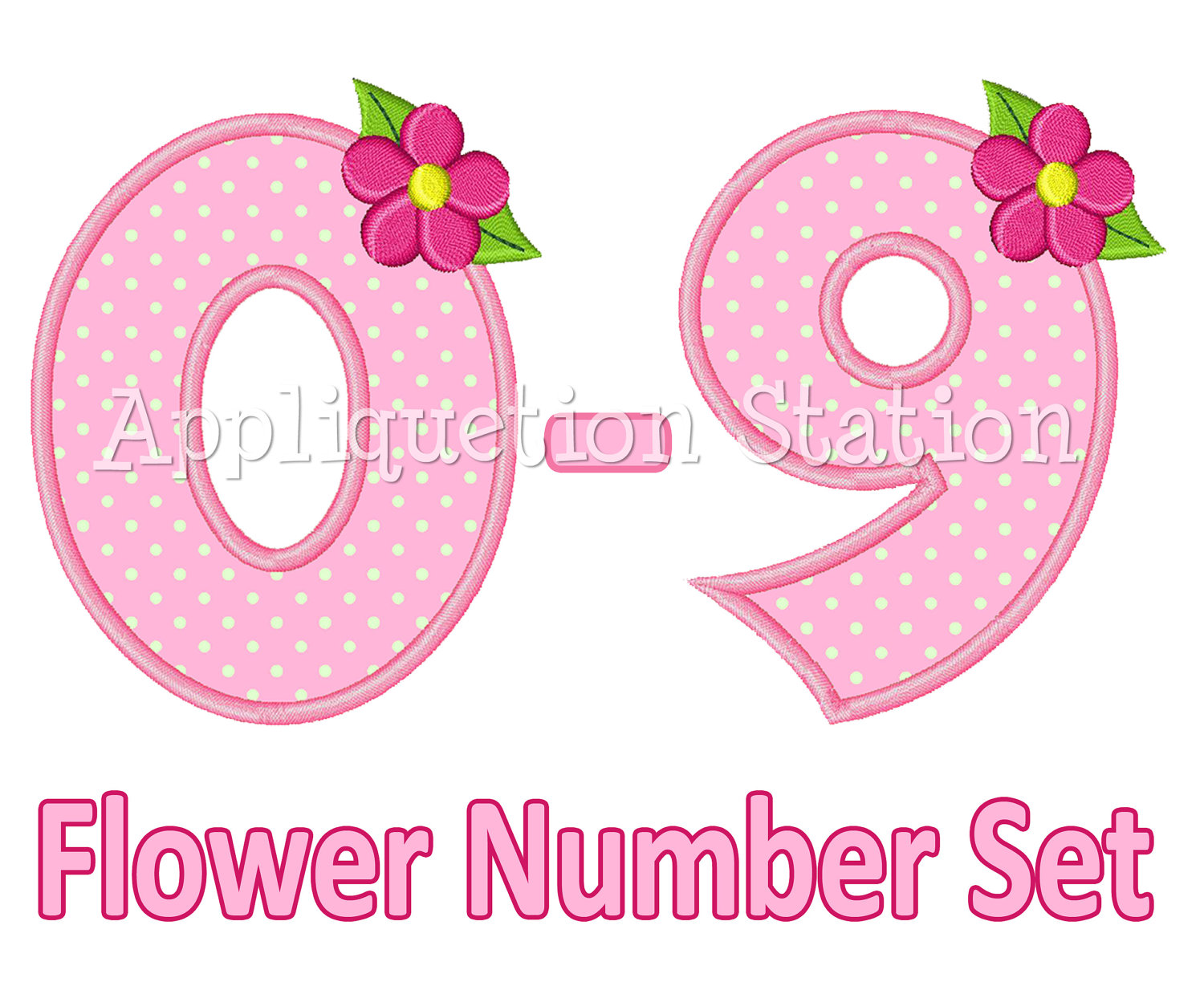 Flower Birthday Number Set Applique Machine By Appliquetionstation