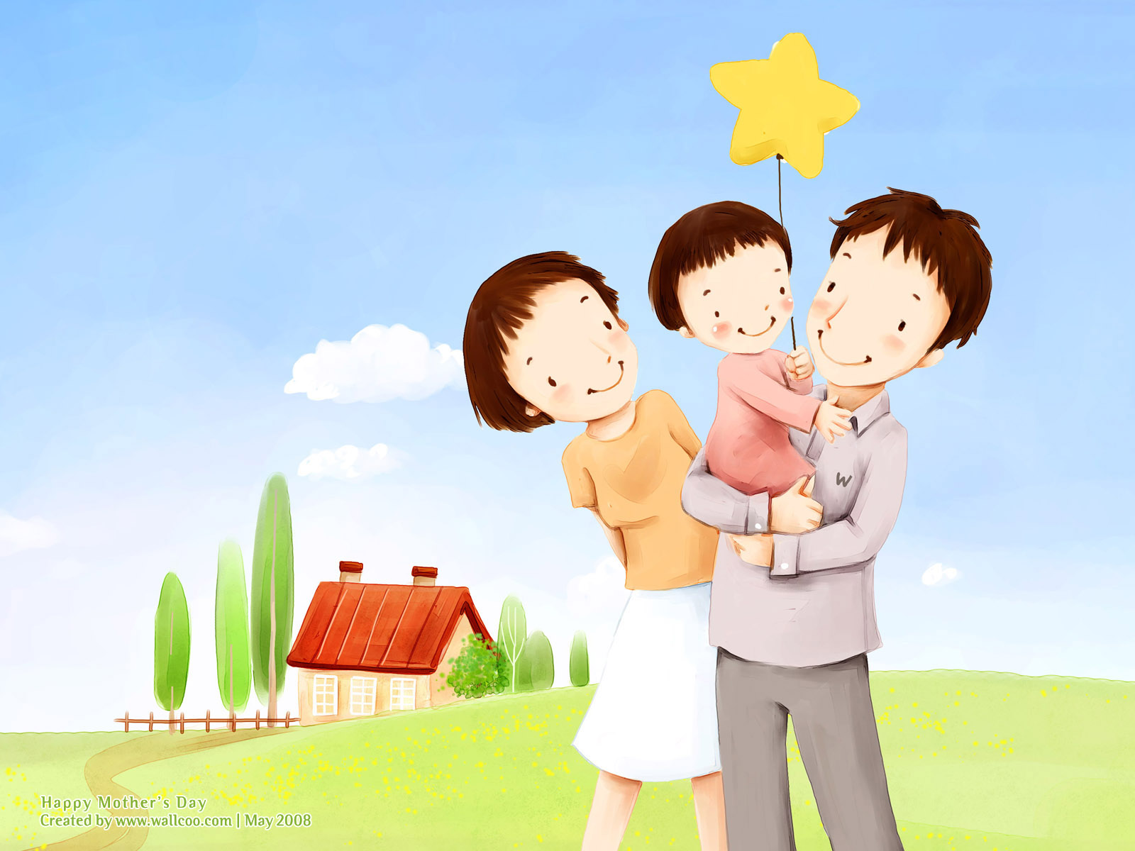 High Resolution Cartoon Illustraion Of Family Love 1600 1200 No 5
