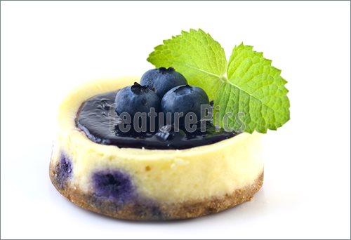 Image Of Mini Blueberry And Lemon Cheesecake With Selective Focus And