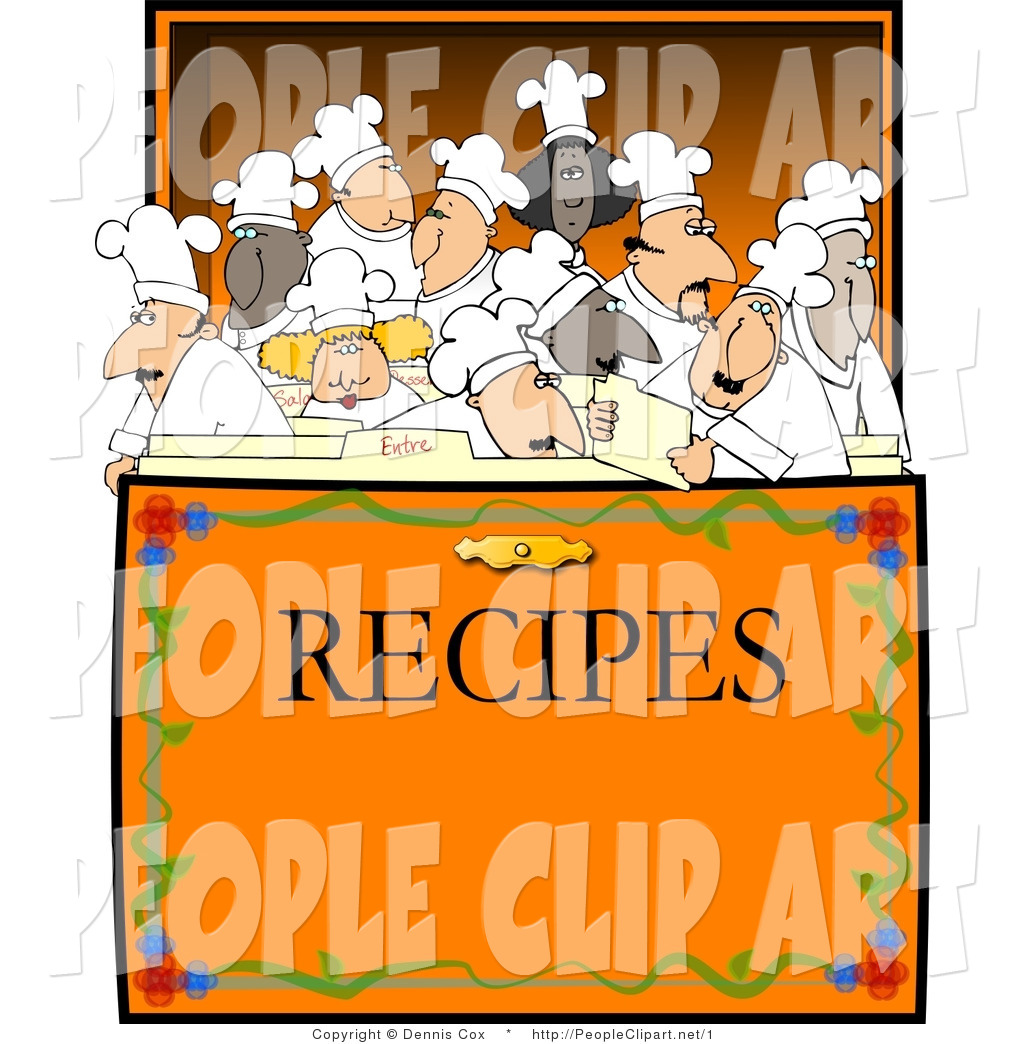 Larger Preview  Clip Art Of Chefs Crowded In A Recipe Box By Djart