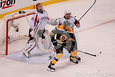 Lucic Boston Bruins Forward  17 Sets Up In Front Of Capitals Goalie
