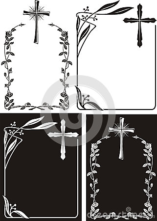 Obituary   Art Deco Frames With Cross Royalty Free Stock Image   Image