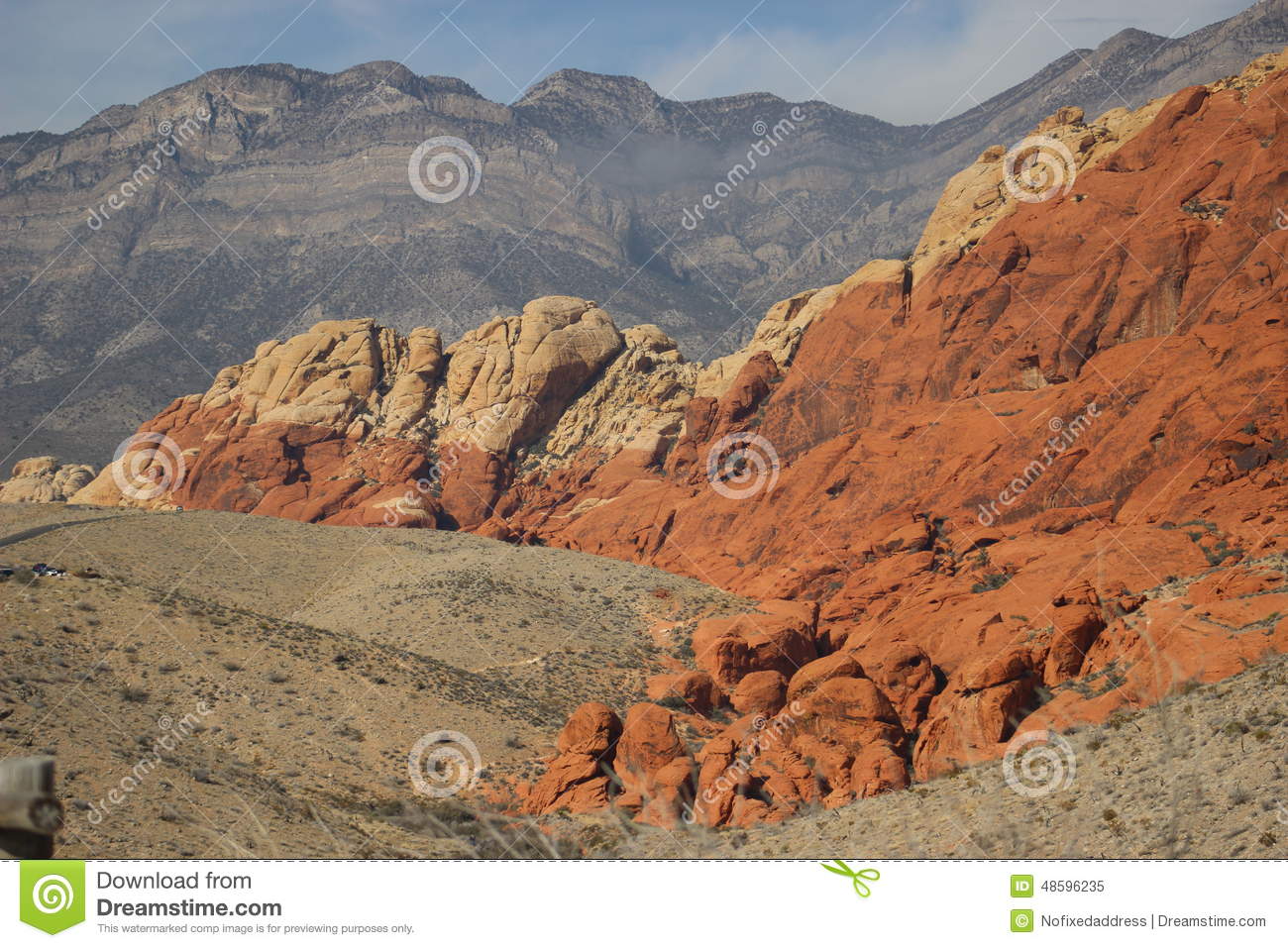 Red Rock Canyon Near Las Vegas Nevada Colorful Sandstone Landscape In