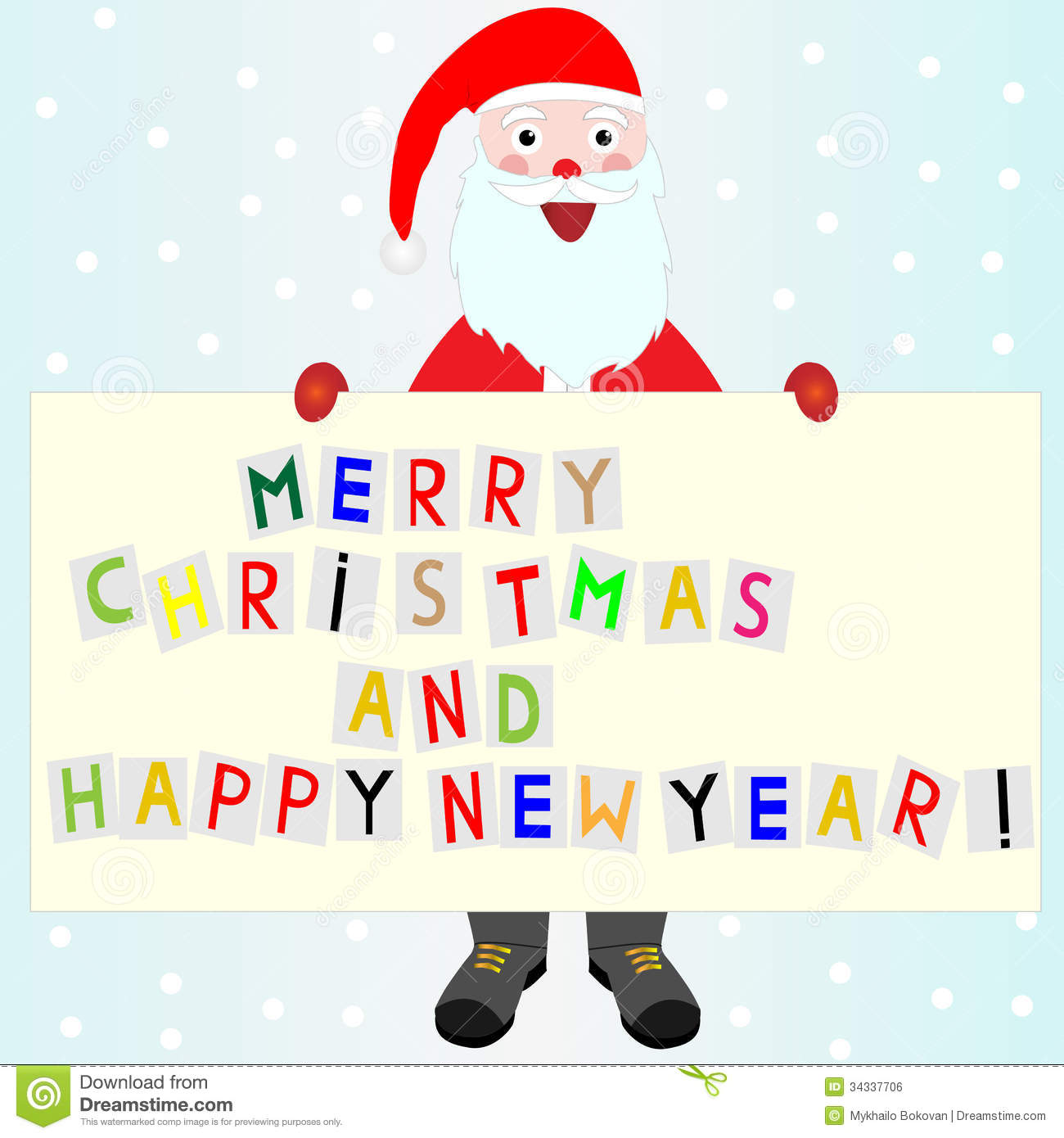 Santa Claus Holding Congratulations Banner With A Custom Message
