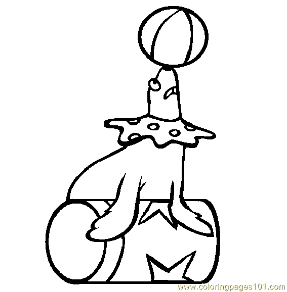 Seal  Mammals   Circus Animals    Free Printable Coloring Page Online