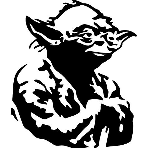 Sticker Star Wars 106 Yoda   57x67 Cm   Coloris   Noir   Attention Les