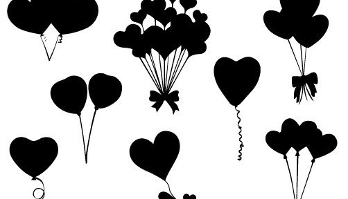 Valentines Balloon Vector Download Balloon Silhouettesilhouette Clip    