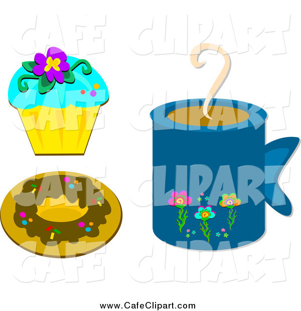 Vector Clip Art Of A Cupcake Donut And Mug Of Hot Coffee By Bpearth