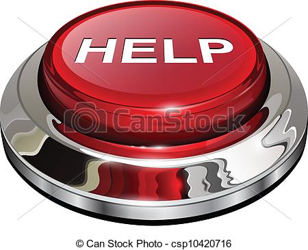 Vector Clip Art Of Help Button 3d Red Glossy Metallic Icon Vector