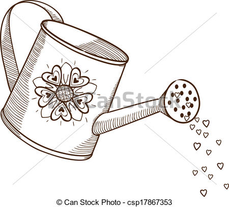 Vector   Watering Can With Flowers    Stock Illustration Royalty Free