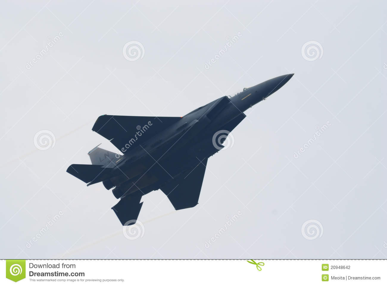 Zhukovsky Russia   August 20  F 15 Fighter Jet Flies During Maks 2011    
